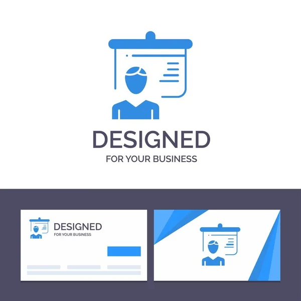 Modèle de carte de visite créative et logo Enseignant, Éducation, Pré — Image vectorielle