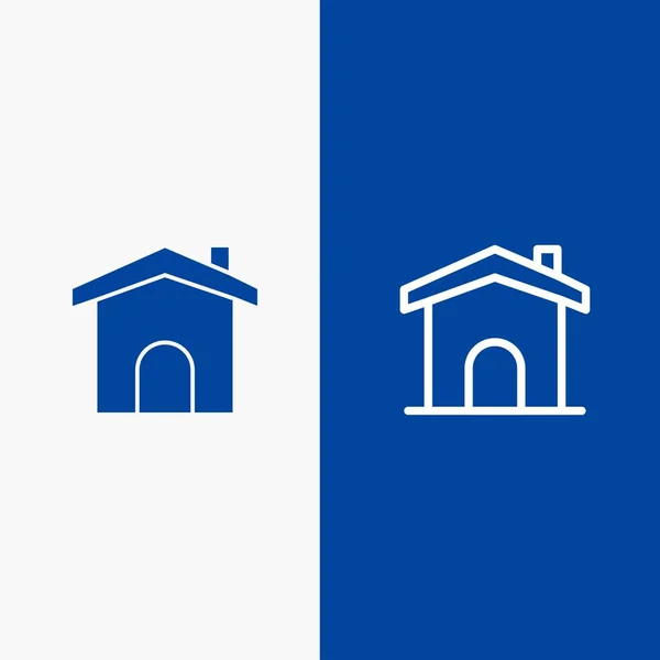 Bauen, Bauen, Haus, Hauslinie und Glyphen solides Symbol bl — Stockvektor