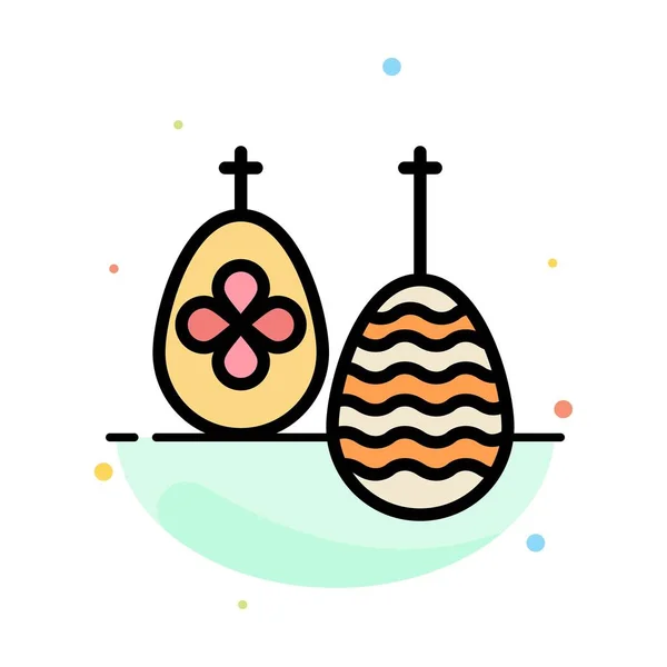お祝い, イースター, 卵, 食品抽象フラットカラーアイコンテンプレート — ストックベクタ