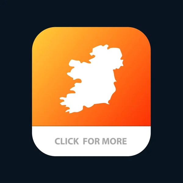 Monde, Carte, Irlande Bouton d'application mobile. Android et IOS Glyph Ver — Image vectorielle