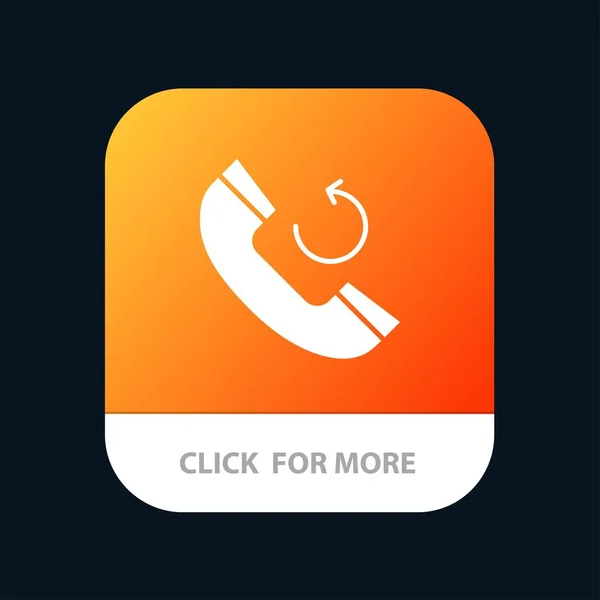Chamada, Telefone, Callback Mobile App Botão. Android e IOS Glyph V — Vetor de Stock