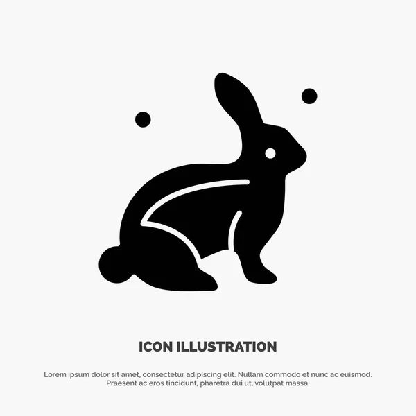 Hase, Hase, Ostern, Natur - fester Glyphen-Symbolvektor — Stockvektor