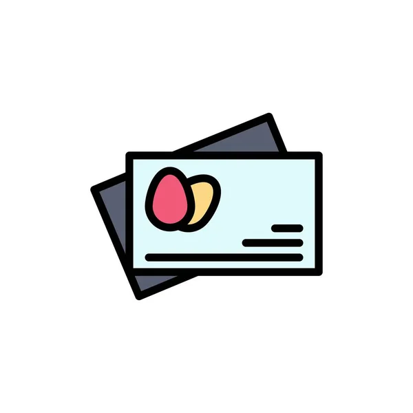 Pasaporte, Huevo, Pascua Icono de Color Plano. Banner icono vectorial Templ — Vector de stock