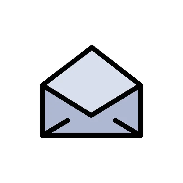 Email, Mail, Message, Open Flat Color Icon. Bannière d'icône vectorielle — Image vectorielle