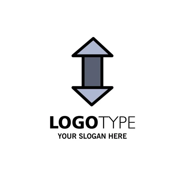 Šablona šipky, šipky, nahoru, dolů obchodní logo Plochá barva — Stockový vektor