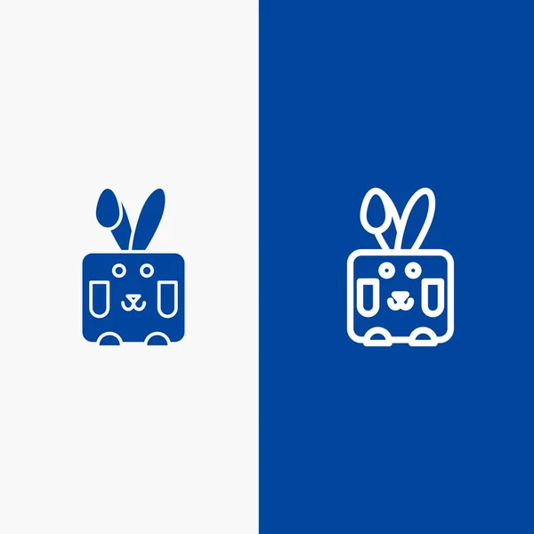 Króliczek, Wielkanoc, królik, święta linia i glif ikona bryła niebieski ba — Wektor stockowy