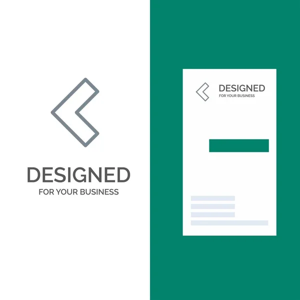Pijl, terug, links grijs logo ontwerp en visitekaartje sjabloon — Stockvector