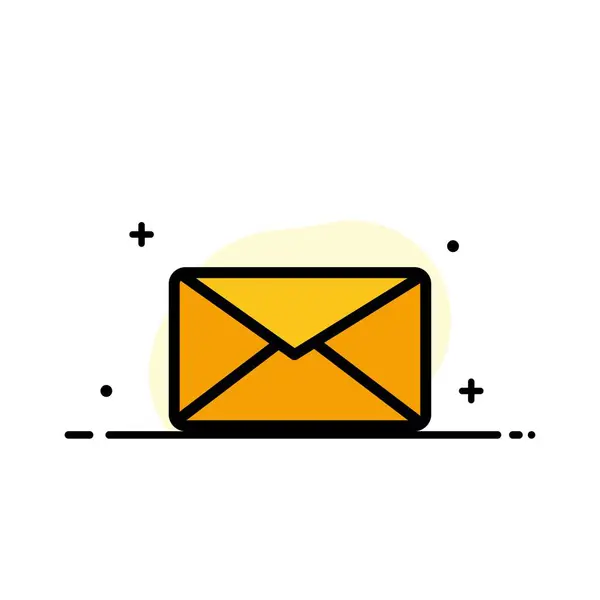 Correo electrónico, correo electrónico, usuario, interfaz de negocio de línea plana llena de iconos Vec — Vector de stock