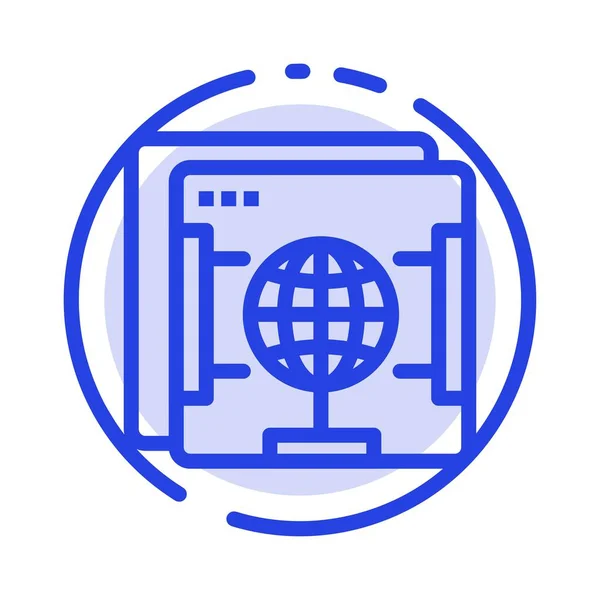 Brower, Internet, Web, Globe Blue Dotted Line Icon — стоковый вектор