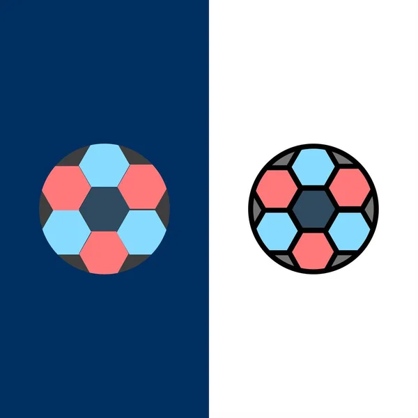 Ball, Football, Soccer, Sport  Icons. Flat and Line Filled Icon