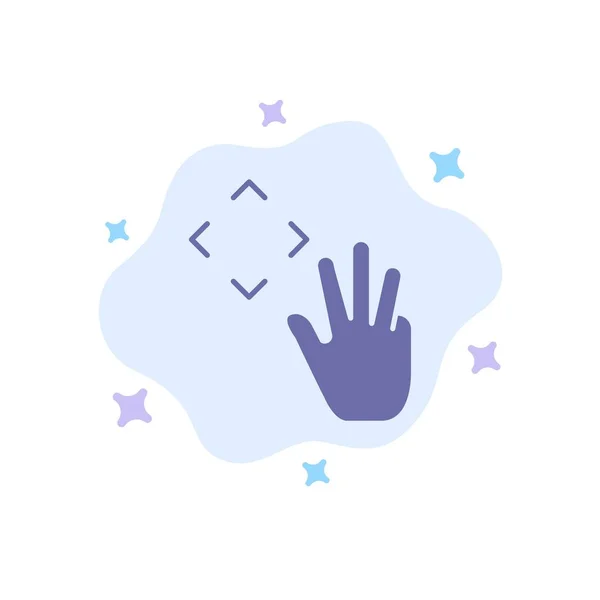 Χέρι, χέρι δρομέας, επάνω, Κρούπ μπλε εικονίδιο σε αφηρημένο σύννεφο πλάτη — Διανυσματικό Αρχείο