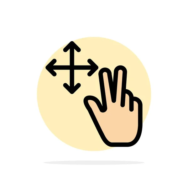 Палец, Жест, Держите абстрактный круг фон Плоский цвет иконки — стоковый вектор