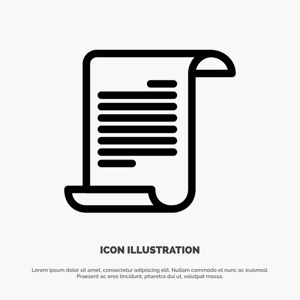 Archivo, Texto, Americano, EE.UU. Vector de icono de línea — Vector de stock