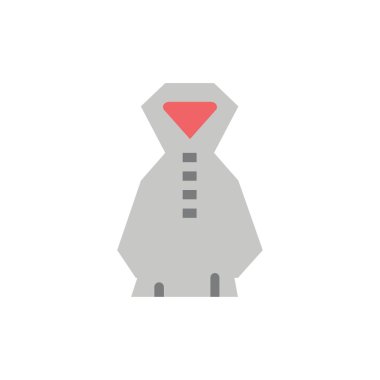 Giyim, Yağmur, Yağmurlu Düz Renk Simgesi. Vektör simgesi afiş Templ