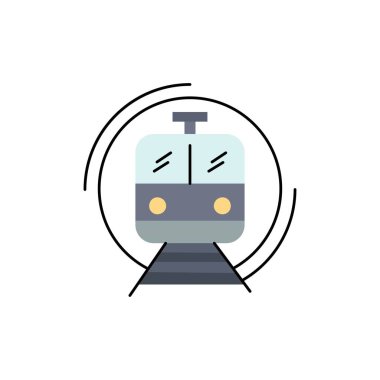 metro, tren, akıllı, toplu, ulaşım Düz Renk Simge Vektör