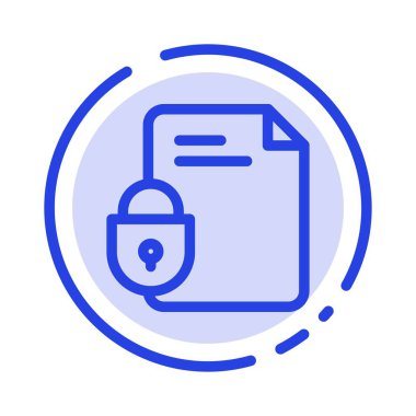 Dosya, Belge, Kilit, Güvenlik, İnternet Mavi Noktalı Hat I