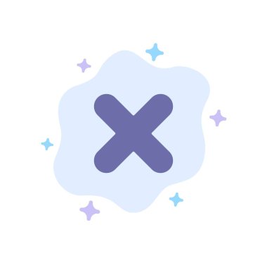 Soyut Bulut Backgro'da Silme, İptal Et, Kapat, Çapraz Mavi Simgesi