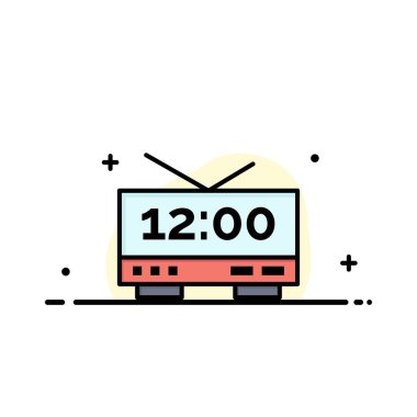 Saat, Elektrik, Zaman, Makine İş Düz Hat Dolu Simge V