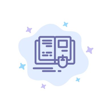 Kitap, eğitim, bilgi, fare mavi simge soyut bulut ba