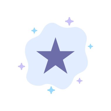 Soyut Bulut Arka Planda Yer İşareti, Yıldız, Medya MaviSi Simgesi