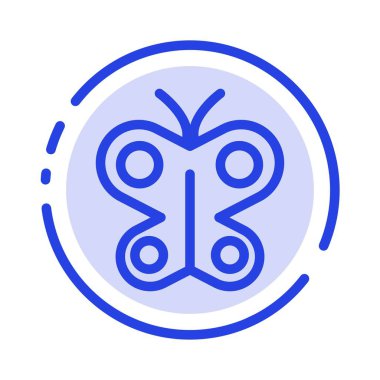 Kelebek, Sinek, Böcek, Bahar Mavi Noktalı Çizgi Simgesi