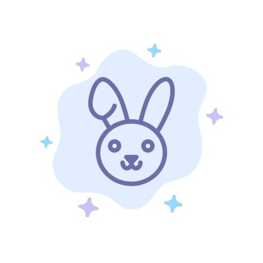 Tavşan, Paskalya, tavşan mavi soyut bulut arka planda simgesi