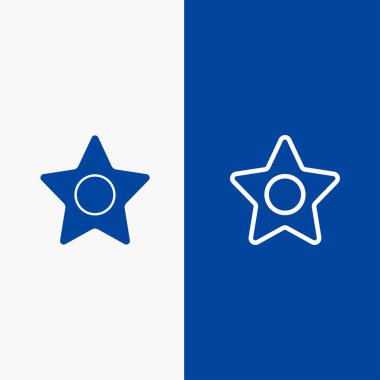 Star, Medya, Studio Line ve Glyph Solid simgesi Mavi afiş Hattı a