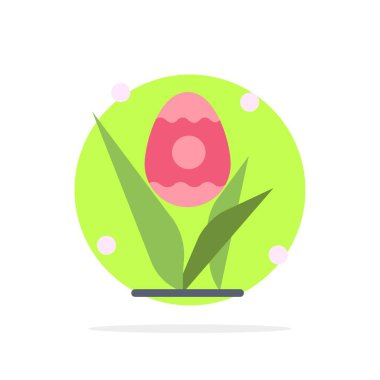 Yumurta, Çim, Tatil, Paskalya Soyut Daire Arka Plan Düz colo