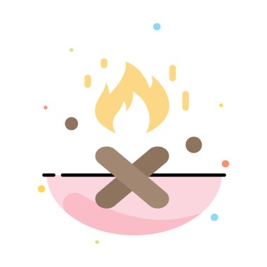 Yangın, Yangın Yeri, Kanada Soyut Düz Renk Simgesi Şablonu