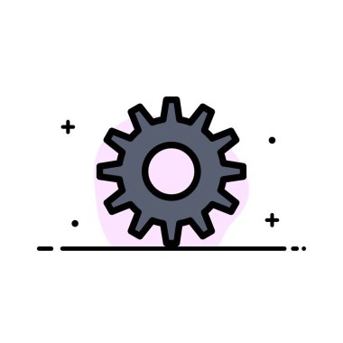 Dişliler, Dişli, Ayar İş Düz Hat Dolu Simge Vektör Banne