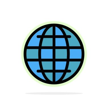 Dünya, Küre, İnternet, Güvenlik Soyut Çember Arkaplan Düz Renk Simgesi