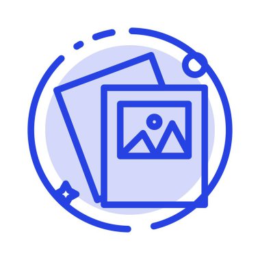 Galeri, Resim, Fotoğraf Mavi Noktalı Çizgi Simgesi