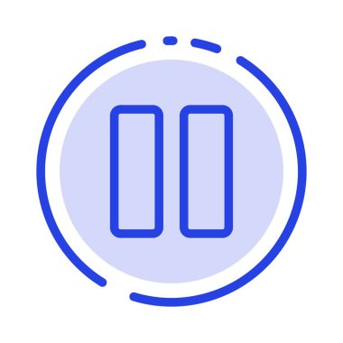 Denetim, Medya, Duraklatma, Video Mavi Noktalı Çizgi Simgesi