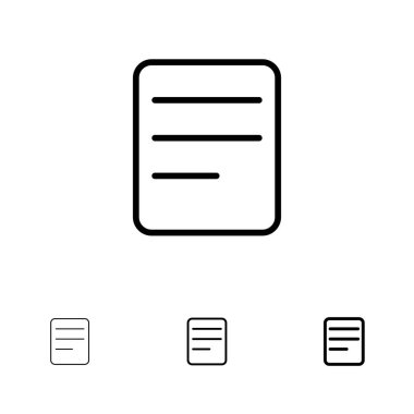 Twitter, Metin, Chat Kalın ve ince siyah çizgi simgesi seti