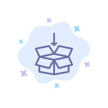 Kutu, Ok, Nakliye, Soyut Bulut Geri Eğitim Mavi Simge