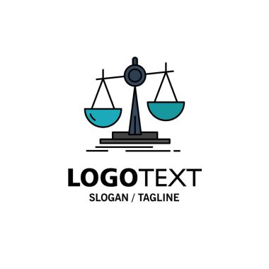 Denge, Hukuk, Zarar, Kar, İş Logosu Şablonu. Düz Renk