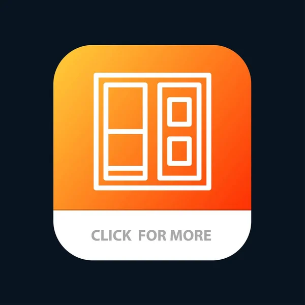 Edificio, Casa, Botón de aplicación móvil de puerta. Línea de Android e IOS Ve — Archivo Imágenes Vectoriales