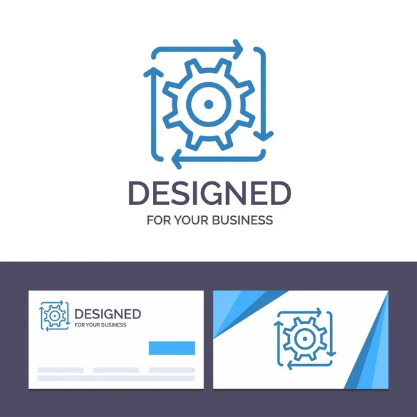 Šablona Creative Business Card a logo pracovní postup, automatizace, D — Stockový vektor