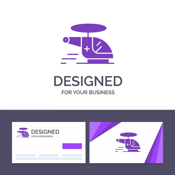 Creative Business Card and Logo template Helicopter, Chopper, Me — Stock Vector