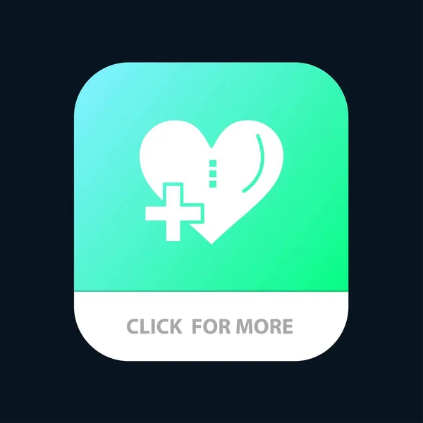 Heart, love, add, plus mobile App-Icon-Design — Stockvektor