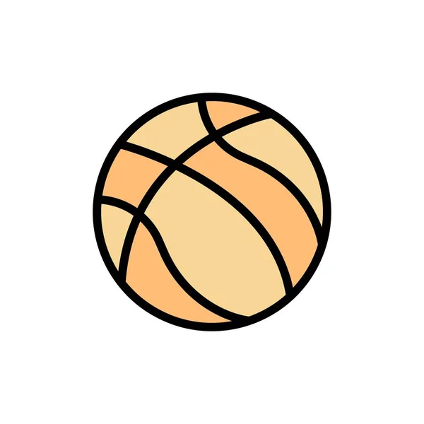 Balle, Basketball, Nba, Sport Flat Color Icon. Icône vectorielle banne — Image vectorielle