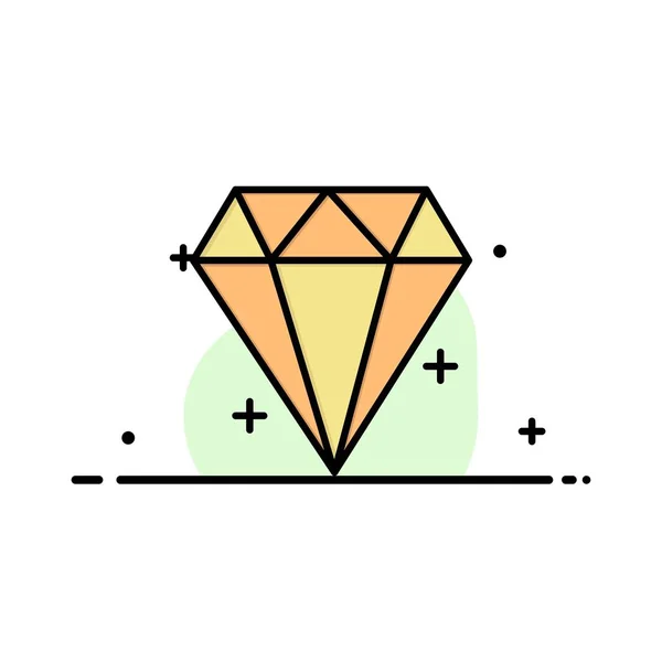Diamante, Ecommerce, Jóias, Jewel Business Logo Template. Plano — Vetor de Stock
