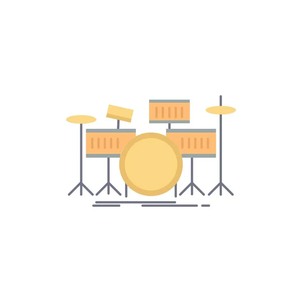 Drum, drums, instrument, Kit, muzikale platte kleur pictogram vector — Stockvector
