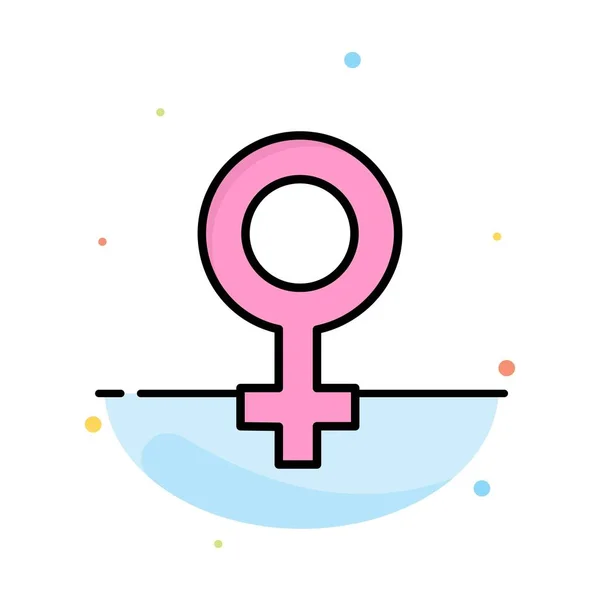 Mujer, Símbolo, Género Resumen Plantilla de icono de color plano — Vector de stock