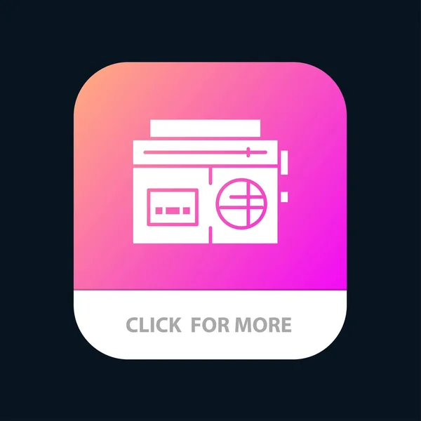 Bande, Radio, Musique, Médias Mobile App Icône Design — Image vectorielle