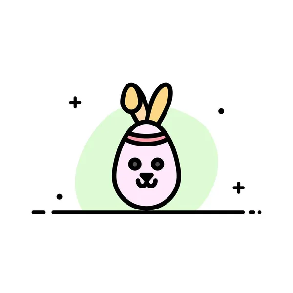 Conejo, Pascua, Bunny Business línea plana llena de vectores de iconos — Vector de stock