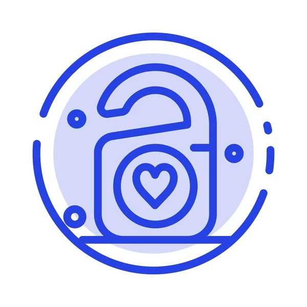 Tag, Love, Heart, Wedding Blue Dotted Line Icon — стоковый вектор