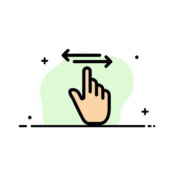 Finger, Gesten, Hand, links, rechts Business-Flatline gefüllt i — Stockvektor