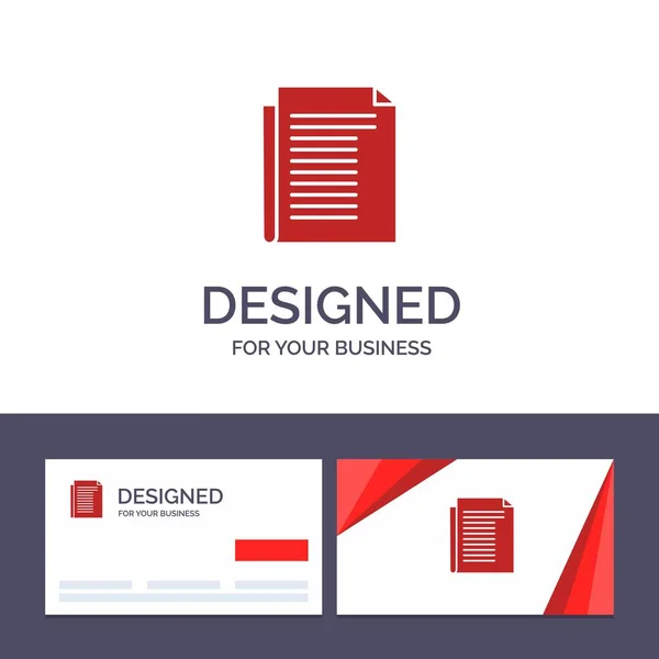 Kreative Visitenkarten- und Logo-Vorlage Dokument, Notiz, Bericht, — Stockvektor
