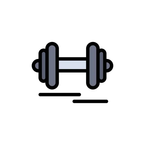 Κούφος Fitness Άθλημα Κίνητρο Επίπεδη Χρώμα Εικονίδιο Διανυσματικό Εικονίδιο Banner — Διανυσματικό Αρχείο